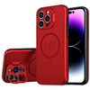 MagSafe Compatible Hybrid Case with Camera Ring Stand for iPhone 14 Pro Max - Red