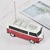 Volkswagen Bus Bluetooth Wireless Speaker with LED Head and Tail Lights - Red