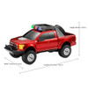 Ford F-150 Raptor Off-Road Truck Bluetooth Wireless Speaker with LED Lights - Red