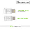 Cellet MFi Certified 2-IN-1 Micro-USB + Lightning Connector Charging and Data Sync Cable - White