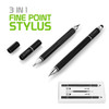 2-Pack 3-IN-1 Dual Tip Capacitive Touch Screen Stylus Pen
