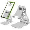 Adjustable Aluminum Desktop Stand for Smartphones and Tablets - Silver