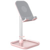 Heavy Duty Adjustable Desktop Stand with Mini Shelf for Smartphone and Tablet - Pink