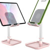 Heavy Duty Adjustable Desktop Stand with Mini Shelf for Smartphone and Tablet - Pink