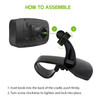 Dashboard Clip Mount Phone Holder with Non-Slip Clamp and 360 Degree Rotation - Black