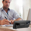 Shell Holster Kickstand Case with Spring Belt Clip for iPhone 14 - Black