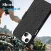 Shell Holster Kickstand Case with Spring Belt Clip for iPhone 14 - Black