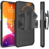 Shell Holster Kickstand Case with Spring Belt Clip for iPhone 14 - Black