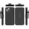 Shell Holster Kickstand Case with Spring Belt Clip for iPhone 14 - Black