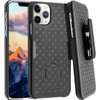 Shell Holster Kickstand Case with Spring Belt Clip for iPhone 11 Pro Max - Black