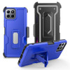 Ultra Rugged Hybrid Kickstand Case with Card Slot and Belt Clip Holster for Celero 5G Plus - Blue