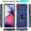 Military Grade Hybrid Case with Ring Grip for Motorola Moto G Stylus 5G 2023 - Blue