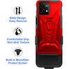 3-IN-1 Advanced Armor Hybrid Case with Belt Clip Holster for Motorola Moto G Power 5G 2023 - Red