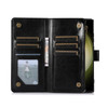 Leather Wallet Case with Zipper Pocket for Samsung Galaxy S23 Ultra - Black