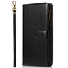 Leather Wallet Case with Zipper Pocket for Samsung Galaxy S23 - Black
