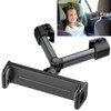 Universal Back Seat Headrest Tablet and Phone Mount Holder with Extendable Arm and 360 Degree Rotation - Black