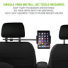 Universal Headrest Tablet and Phone Mount Holder with Extendable Telescopic Arm and 360 Degree Rotation - Black