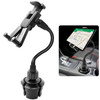 Heavy Duty Cup Holder Mount with Flexible Gooseneck and 360 Degree Rotation for Tablets - Black