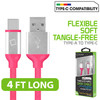 Gummy USB-C to USB-A Charge and Sync Cable - Pink