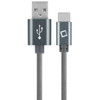 4 Ft. USB-C to USB-A Charge and Sync Nylon Braided Cable - Grey