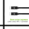 60W High-Speed USB-C to USB-C Charge & Sync Cable 4ft - Black