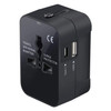Worldwide All-In-One Universal Power Adapter with USB-C and USB-A Charging Ports - Black