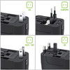 Worldwide All-In-One Universal Power Adapter with USB-C and USB-A Charging Ports - Black