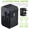 Worldwide All-In-One Universal Power Adapter with USB-C and USB-A Charging Ports - Black