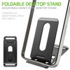 Heavy Duty Aluminum Adjustable Desktop Stand for Smartphone and Tablet - Black