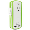 Compact 2 Outlet Surge Protector + Dual Optimized USB-A Charging Ports