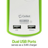 Compact 2 Outlet Surge Protector + Dual Optimized USB-A Charging Ports