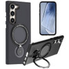 Candy Series Hybrid Case with MagSafe Magnetic Ring for Samsung Galaxy S22 5G - Black