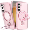 Candy Series Hybrid Case with MagSafe Magnetic Ring for Samsung Galaxy S21 - Pink