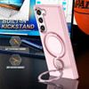 Candy Series Hybrid Case with MagSafe Magnetic Ring for Samsung Galaxy S21 - Pink
