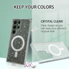 Crystal Glitter Fusion Case with MagSafe Magnetic Ring for Samsung Galaxy S23 Ultra - Clear