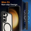 Acrylic Transparent Case with MagSafe Magnetic Ring for Samsung Galaxy S23 - Black