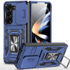 Military Grade Ring Holder Case with Camera Lens Cover for Samsung Galaxy Z Fold 5 - Blue
