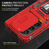 Military Grade Ring Holder Case with Camera Lens Cover for Samsung Galaxy Z Fold 5 - Red
