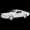 1967 Ford Mustang GT Fastback Muscle Car Bluetooth Wireless Speaker with LED Headlights - White