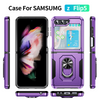TUFF Shockproof Hybrid Armor Case with Ring Grip for Samsung Galaxy Z Flip 5 - Purple