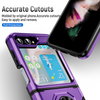 TUFF Shockproof Hybrid Armor Case with Ring Grip for Samsung Galaxy Z Flip 5 - Purple