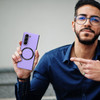Slim Protective Cover with MagSafe Magnetic Ring for Samsung Galaxy Z Fold 5 - Purple