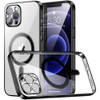 MagSafe Compatible Electroplated Transparent TPU Case for iPhone 15 Pro Max - Black