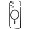 MagSafe Compatible Electroplated Transparent TPU Case for iPhone 15 Pro Max - Black