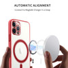 MagSafe Compatible Electroplated Transparent TPU Case for iPhone 15 Pro Max - Red