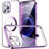 MagSafe Compatible Electroplated Transparent TPU Case for iPhone 15 Pro Max - Purple