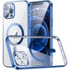 MagSafe Compatible Electroplated Transparent TPU Case for iPhone 15 Pro - Blue