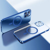 MagSafe Compatible Electroplated Transparent TPU Case for iPhone 15 Plus - Blue