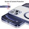 MagSafe Compatible Electroplated Transparent TPU Case for iPhone 15 Plus - Blue