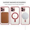 MagSafe Compatible Electroplated Transparent TPU Case for iPhone 15 Plus - Red